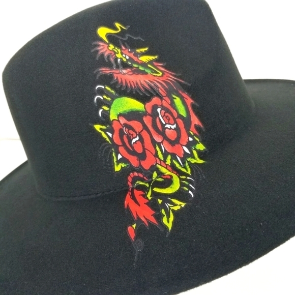 ED HARDY by Christian Audigier Unisex Fedora Hat - Rare - Picture 5 of 11